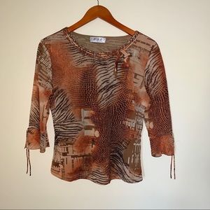 Animal print light summer Chiffon feel too size medium